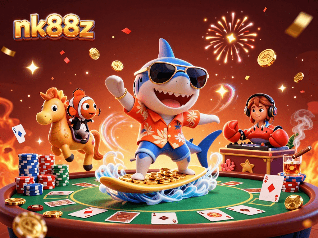Engage in thrilling gaming experiences at nk88z with dynamic casino elements and vibrant characters.