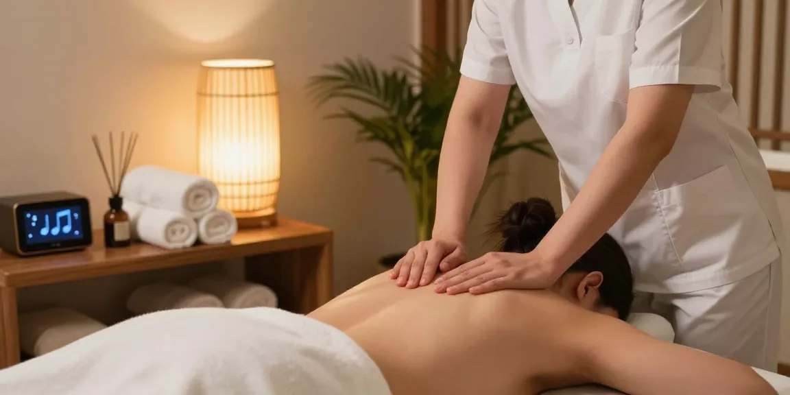 Relaxing 서울출장안마 session showcasing a serene massage environment with calming oils and soft lighting.