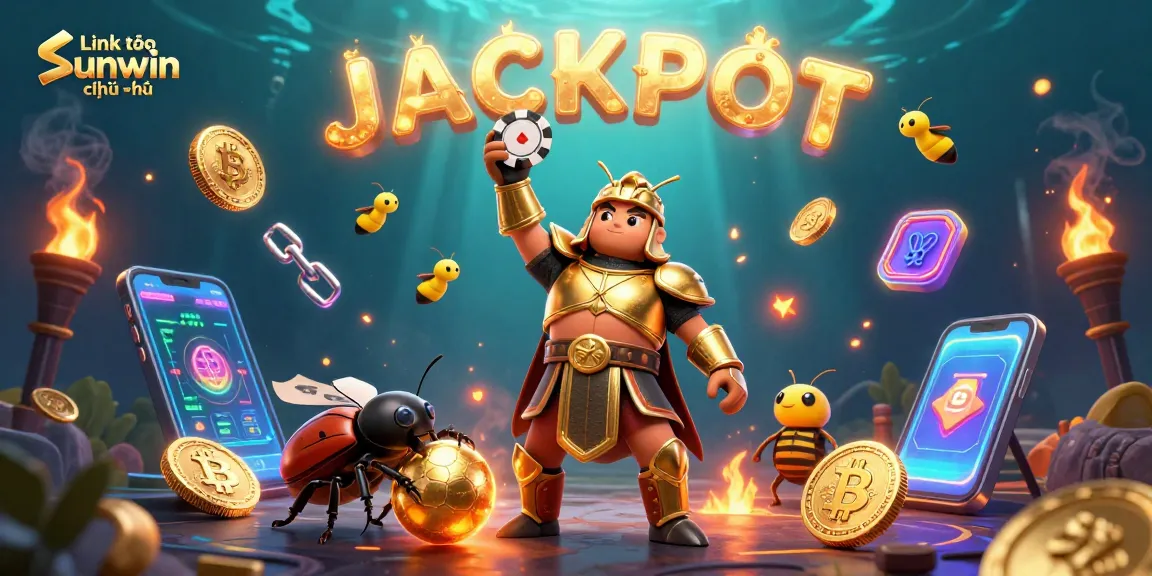 Experience the excitement of Link vào Sunwin chính thức as you revel in this vibrant casino scene featuring dynamic characters and glowing crypto elements.