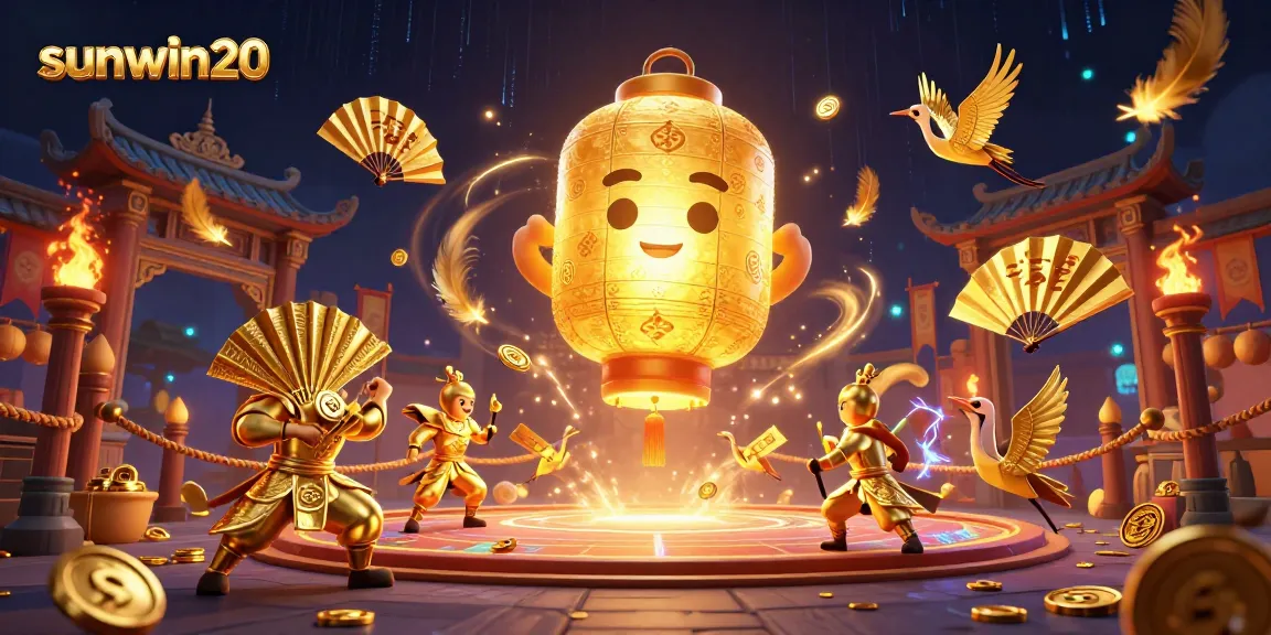 Experience thrilling action at sunwin20 with vibrant gaming at a night market casino, featuring exciting symbols.